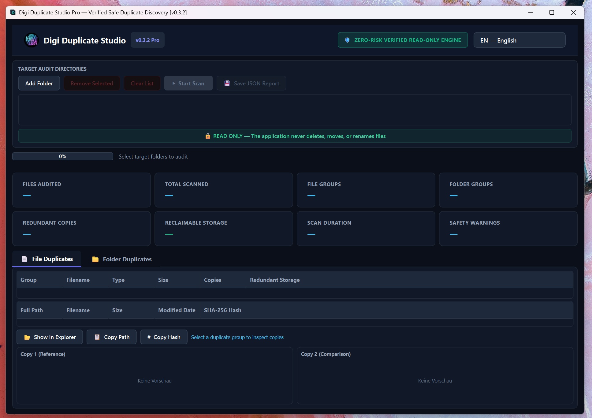 Digi Duplicate Studio Pro Desktop UI
